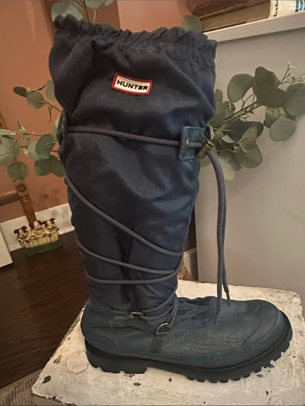 Hunter women’s Summit Amazonas Tall Lace-Up Rain Navy Blue boots - Picture 14 of 14